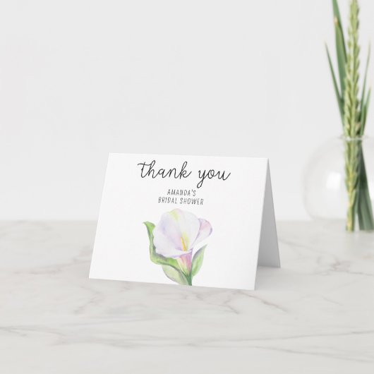 Witte calla - bruiloft feest bedankt (Voorkant)