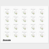 Witte calla - bruiloftsborrel dank je ronde sticker (Vel)