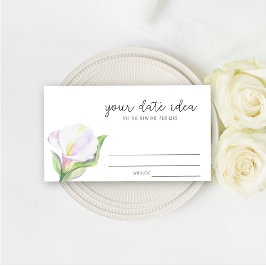Witte calla - Datumnacht ideeën \ Datumpot Informatiekaartje