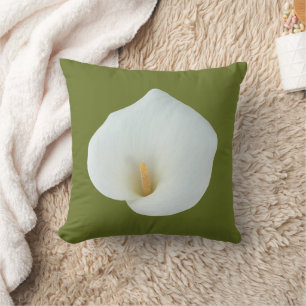 Witte Calla Lelie Bloem Achtertuin Tuin Foto Kussen