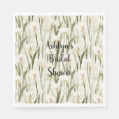 Witte Calla Lelie Bloem Bruids Bruiloft Servet (Voorkant)