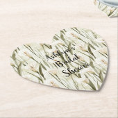 Witte Calla Lelie Bloem Bruidsborrel Kartonnen Onderzetters (Gekanteld)