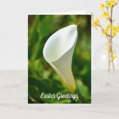 Witte Calla Lelie Bloem Pasen Kaart (Gele Bloem)