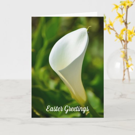 Witte Calla Lelie Bloem Pasen Kaart (Gele Bloem)