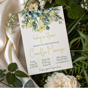 Witte Calla Lelie Bloemen Baby in Bloei Baby Showe Kaart