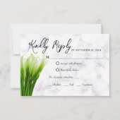 Witte Calla Lelie Bloemen Bruiloft RSVP Kaart (Voorkant)