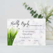 Witte Calla Lelie Bloemen Bruiloft RSVP Kaart (Staand voorkant)