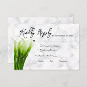 Witte Calla Lelie Bloemen Bruiloft RSVP Kaart (Voorkant / Achterkant)