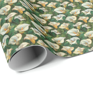 Witte Calla Lelie Bloemrijke Cadeauverpakking Brui Cadeaupapier