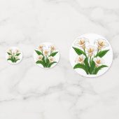 Witte Calla Lelie Boeket Met Groene Bladeren Confetti (Voorkanten)