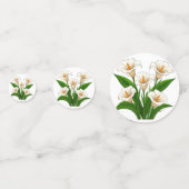 Witte Calla Lelie Boeket Met Groene Bladeren Confetti (Achterkanten)