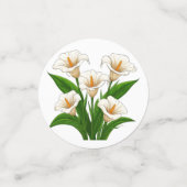Witte Calla Lelie Boeket Met Groene Bladeren Confetti (Kleine voorkant)