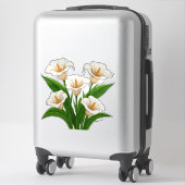 Witte Calla Lelie Boeket Met Groene Bladeren Sticker (Koffer)