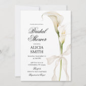 Witte Calla Lelie Bruidsborrel Uitnodiging (Voorkant)