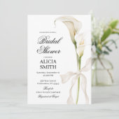 Witte Calla Lelie Bruidsborrel Uitnodiging (Staand voorkant)