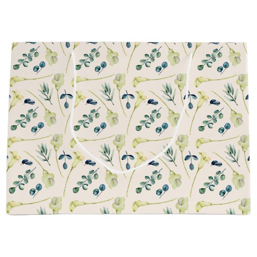 Witte Calla-lelie en Eucalyptus  Groot Cadeauzakje (Voorkant)