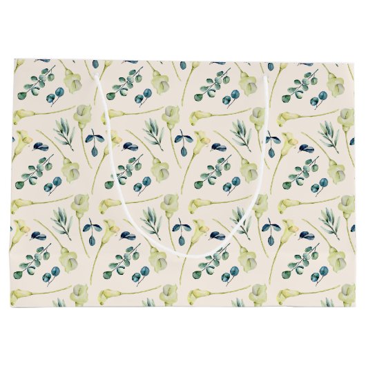 Witte Calla-lelie en Eucalyptus  Groot Cadeauzakje (Achterkant)