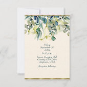 Witte Calla Lelie en Eucalyptus Save The Date (Achterkant)