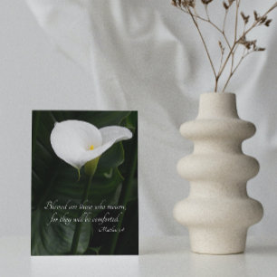 Witte Calla Lelie Religieus Betuiging Kaart