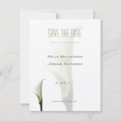 Witte Calla Lelie Save the Date Aankondiging (Voorkant)