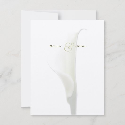 Witte Calla Lelie Save the Date Aankondiging (Achterkant)