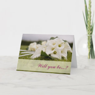 witte calla lelie word jij mijn bruidsmeisje kaart