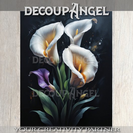 Witte Calla Lelies Decoupage Tissuepapier