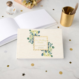 Witte Calla lelies en eucalyptus Gastenboek