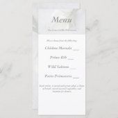 Witte Calla lelies op linnen bruiloft menukaart (Voorkant / Achterkant)