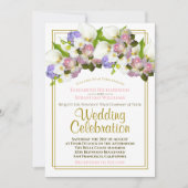 Witte Calla Lelies & Roze Rozenknoppen Lente bruil Kaart (Voorkant)