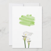 Witte Calla-lelies Watercolor Bruiloft Save The Date (Achterkant)