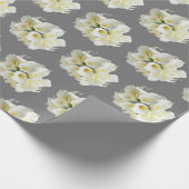 Witte Calla Lilies aanpasbare achtergrond Cadeaupapier (Hoek)