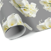 Witte Calla Lilies aanpasbare achtergrond Cadeaupapier (Rol Hoek)