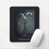 Witte Calla Lilies in het glas Vase Muismat (Met muis)