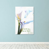 Witte Calla Lilies in Waterverven Canvas Afdruk (Insitu (Houten vloer))