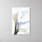 Witte Calla Lilies in Waterverven Canvas Afdruk (Voorkant)