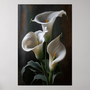 Witte Calla Lilies Lily Bloemenkunst Print Poster
