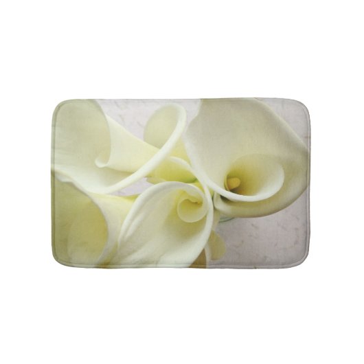 Witte calla lilies van bovenaf badmat (Voorkant)