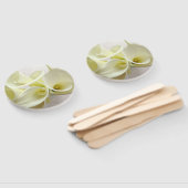 Witte calla lilies van bovenaf handwaaier (Niet-gemonteerd)