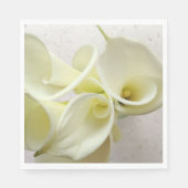 Witte calla lilies van bovenaf servet (Voorkant)