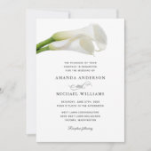 Witte Calla Lilies Waterverf Bloemenbruiloft Kaart (Voorkant)