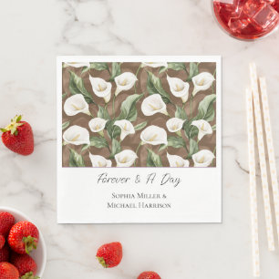 Witte Calla Lilly Bloemen Bruiloft Servet