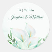 Witte Calla Lilly Bloemenbruiloft Stickers (Voorkant)