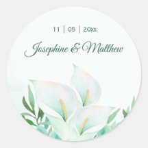 Witte Calla Lilly Bloemenbruiloft Stickers