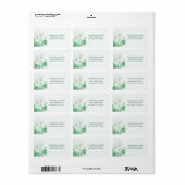 Witte Calla Lilly Elegante Waterverf Etiket (Full Sheet)
