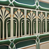 Witte Calla Lily Abstracte midden-eeuwse stijl Tegeltje