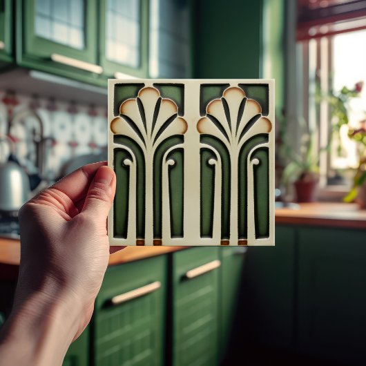 Witte Calla Lily Abstracte midden-eeuwse stijl Tegeltje