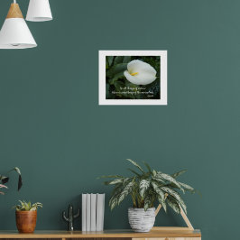 Witte Calla Lily Aristoteles Filosofische Quote Poster