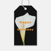 Witte Calla Lily Bloem Achtertuin Foto Cadeaulabel (Voorkant)