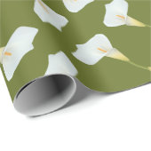 Witte Calla Lily Bloem Achtertuin Foto Cadeaupapier (Rol Hoek)